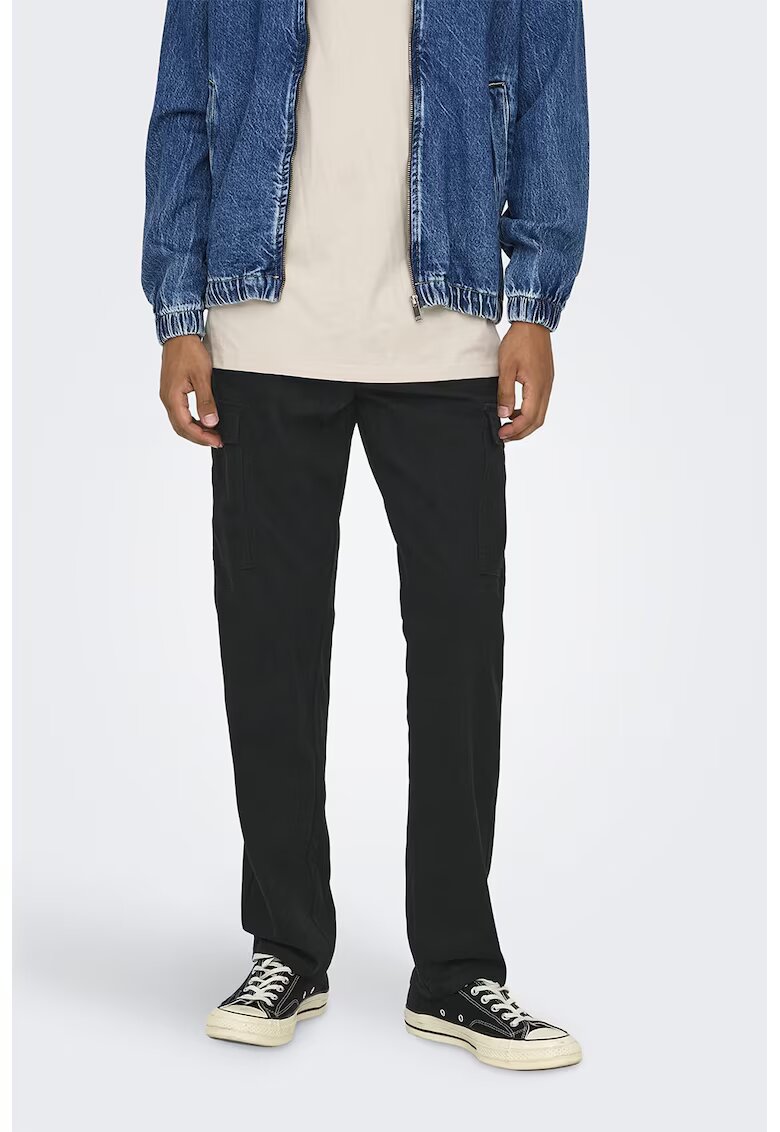 onlysons Pantaloni cargo regular fit cu talie medie - Negru