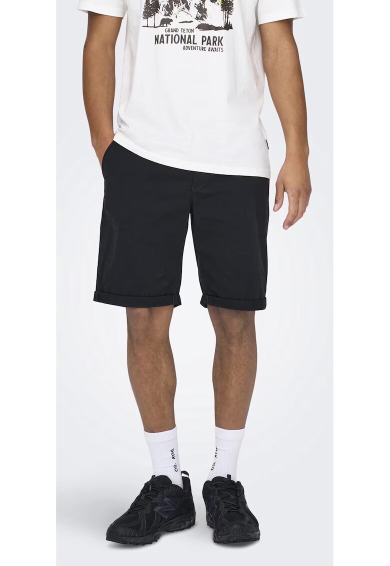 Only  Sons Pantaloni scurti barbati 7502 - Bumbac - Albastru inchis