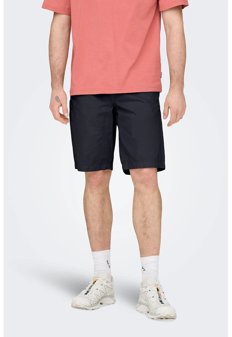 Only  Sons Pantaloni scurti din bumbac cu snur - Albastru ultramarin