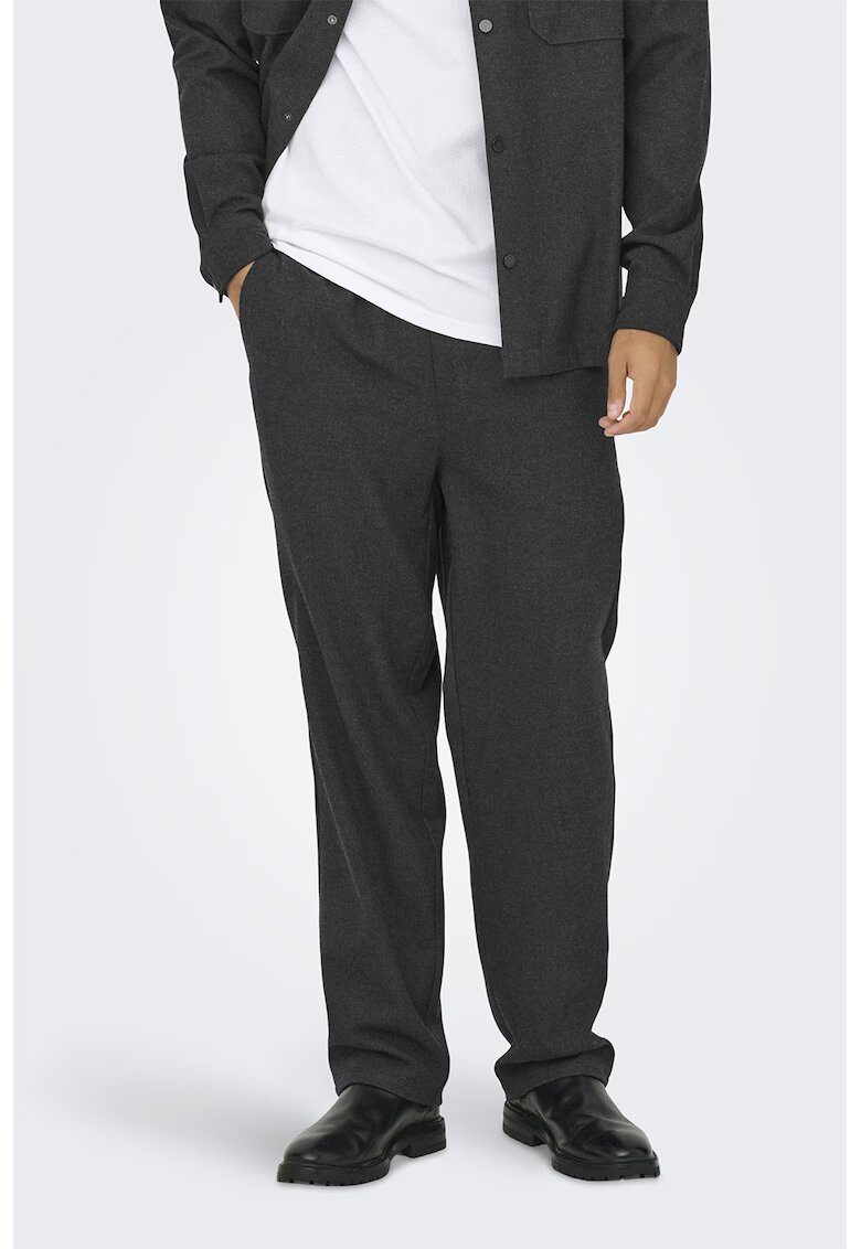 onlysons Pantaloni uni de trening relaxed fit - Gri inchis melange