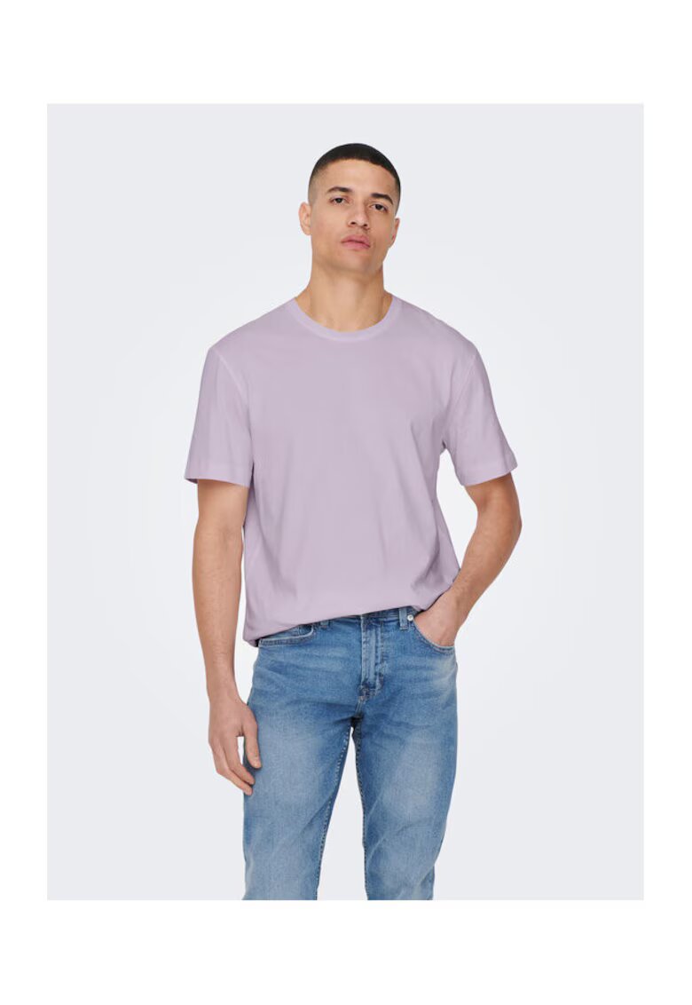 Only  Sons Tricou barbati - 301847489 - Bumbac organic - Violet - Violet