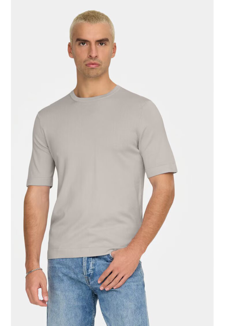 Only  Sons Tricou barbati - 304805226 - Viscoza/Poliester - Bej - Bej