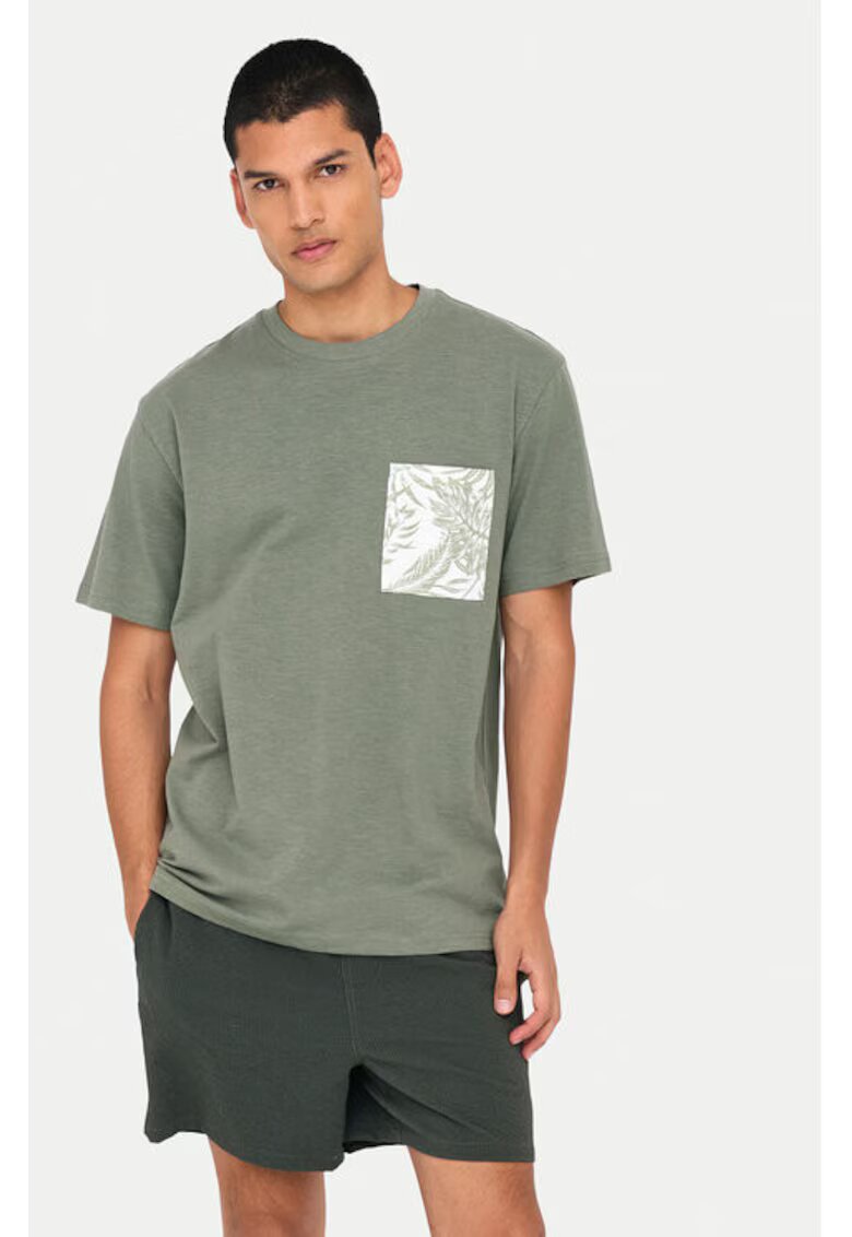 Only & sons Tricou barbati - 304953149 - Bumbac - Verde - Verde