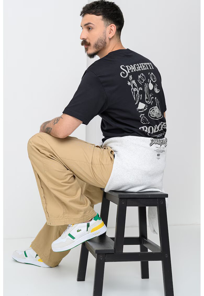 Only  Sons Tricou de bumbac organic cu imprimeu grafic Fred - Negru stins