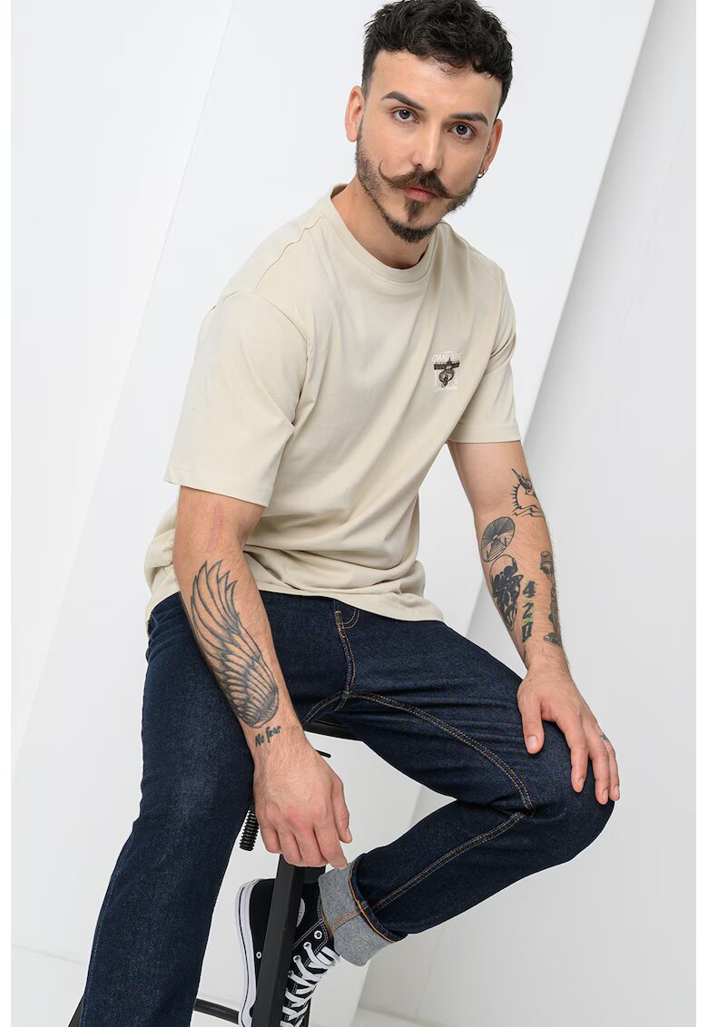 Only  Sons Tricou de bumbac organic cu imprimeu grafic Hoya - Bej