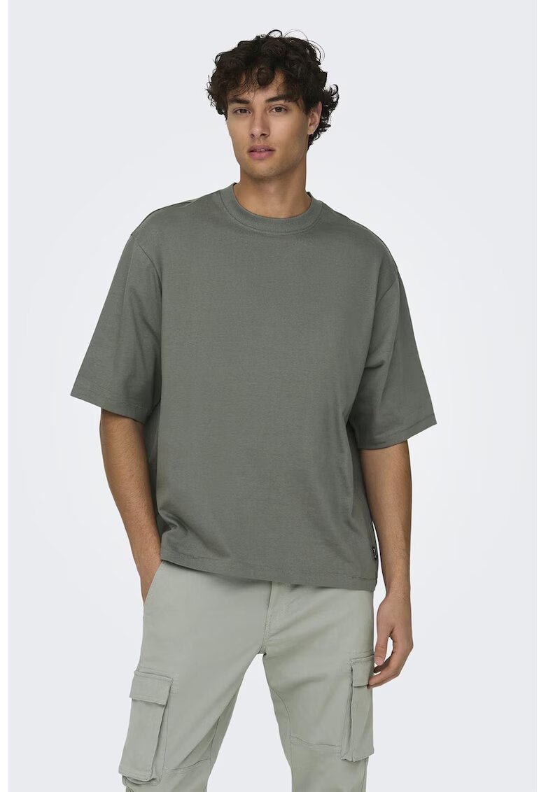 Only  Sons Tricou lejer de bumbac - Kaki