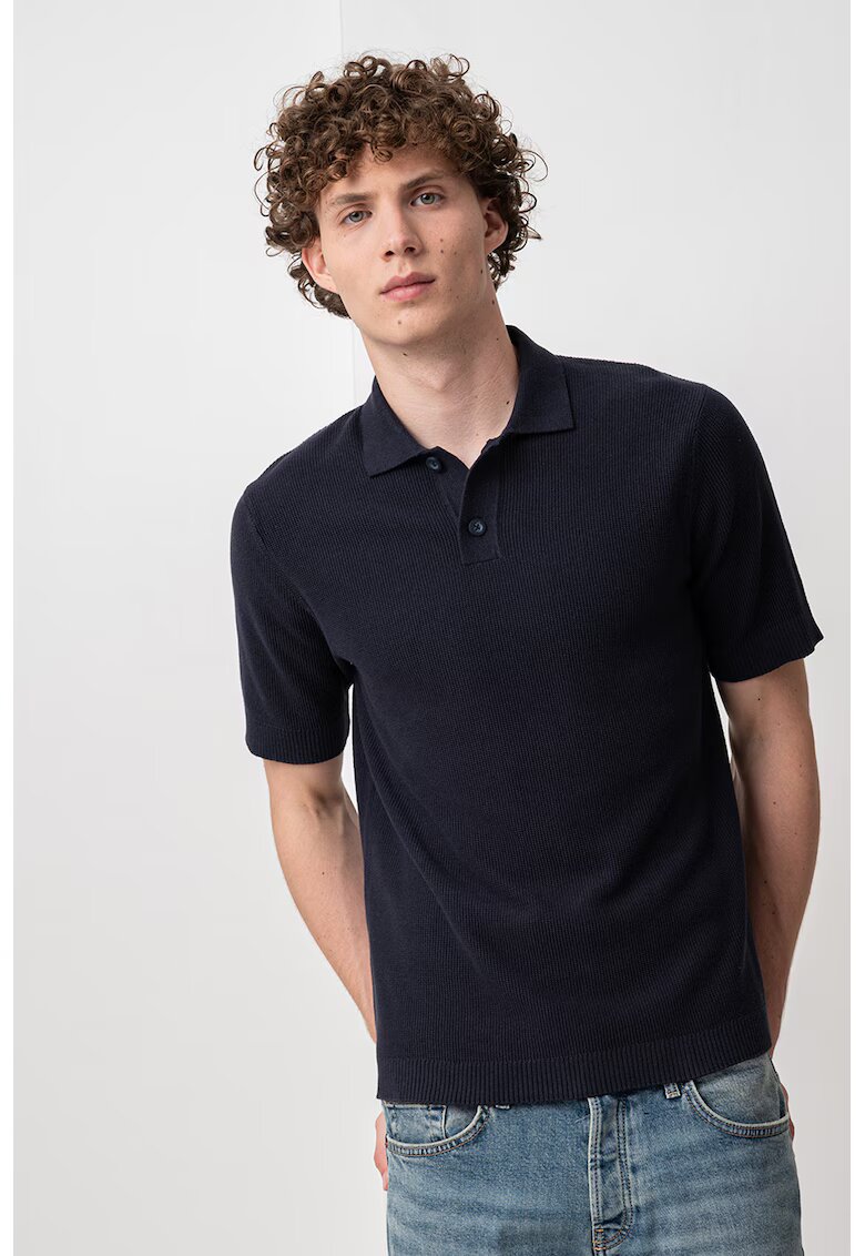 Only  Sons Tricou polo din bumbac Stony - Albastru ultramarin