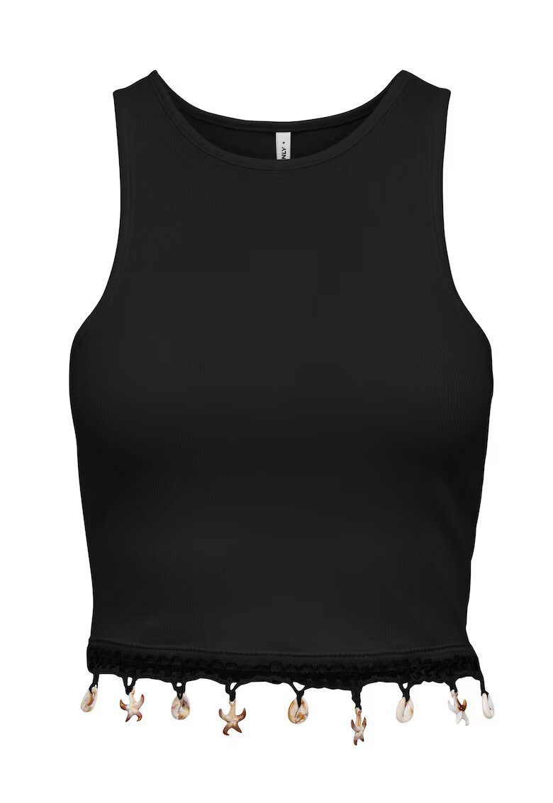 Only Top dama 15325019 - Bumbac organic - Negru - Negru