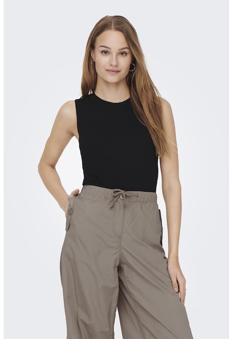 Only Top regular fit tricotat - Negru