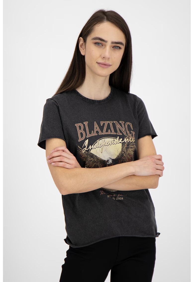 Only Tricou cu imprimeu grafic Lucy - Bej/Negru stins