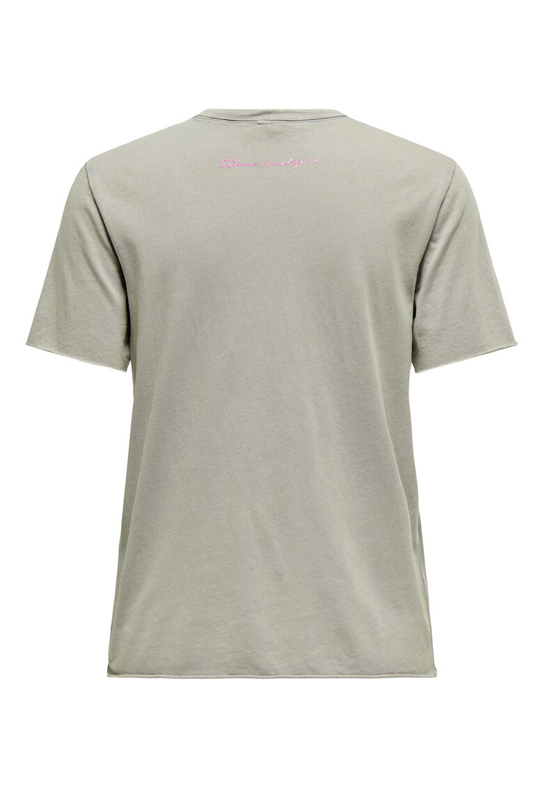 Only Tricou dama 15307412 - Bumbac organic - Gri - Gri