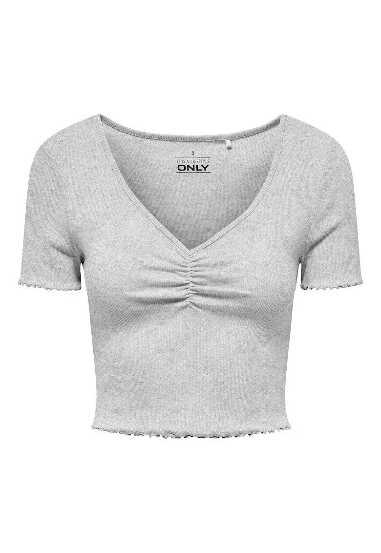Only Tricou dama 15311919 - Bumbac organic - Gri - Gri