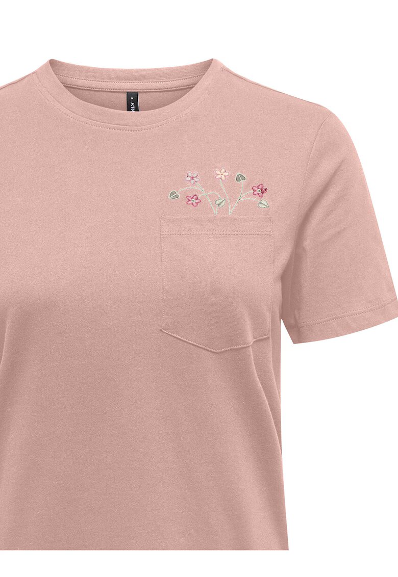 Only Tricou dama 15317989 - Bumbac organic - XS INTL - Roz