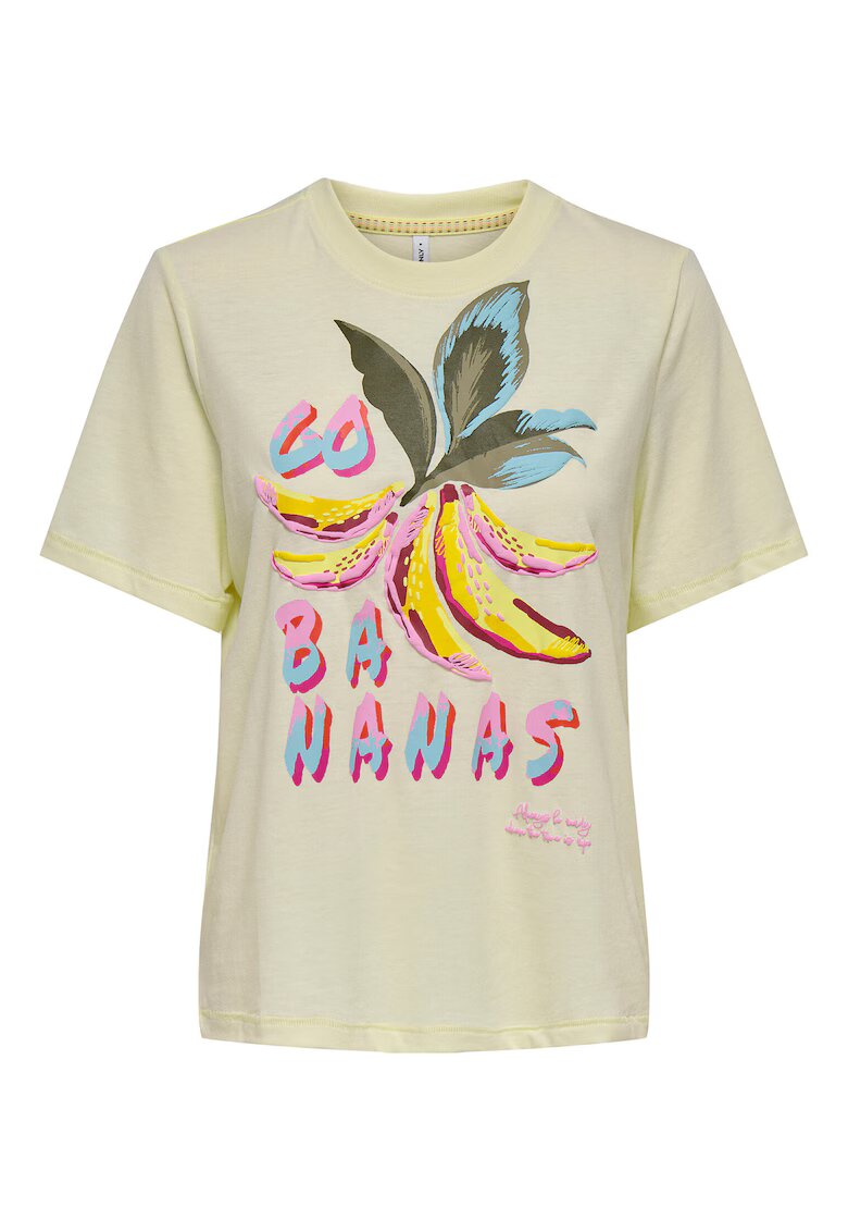 Only Tricou dama 15320615 - Bumbac/Poliester - Galben - Galben