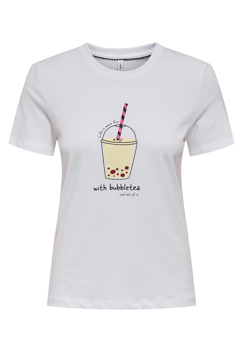 Only Tricou dama 15349901 - Bumbac organic - Alb - Alb