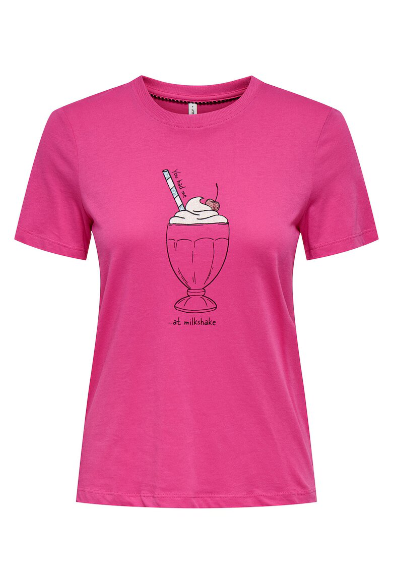 Only Tricou dama 15349901 - Bumbac organic - Roz - Roz