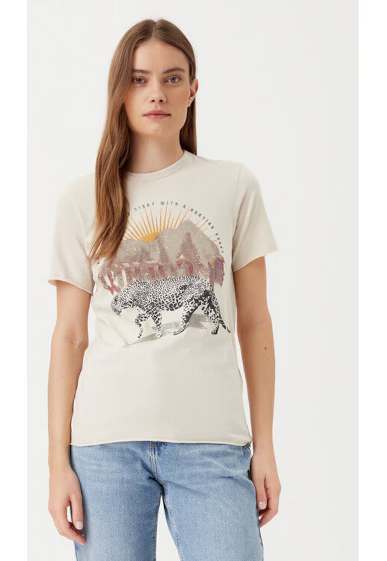 Only Tricou dama - 304791284 - Bumbac organic - Bej - Bej