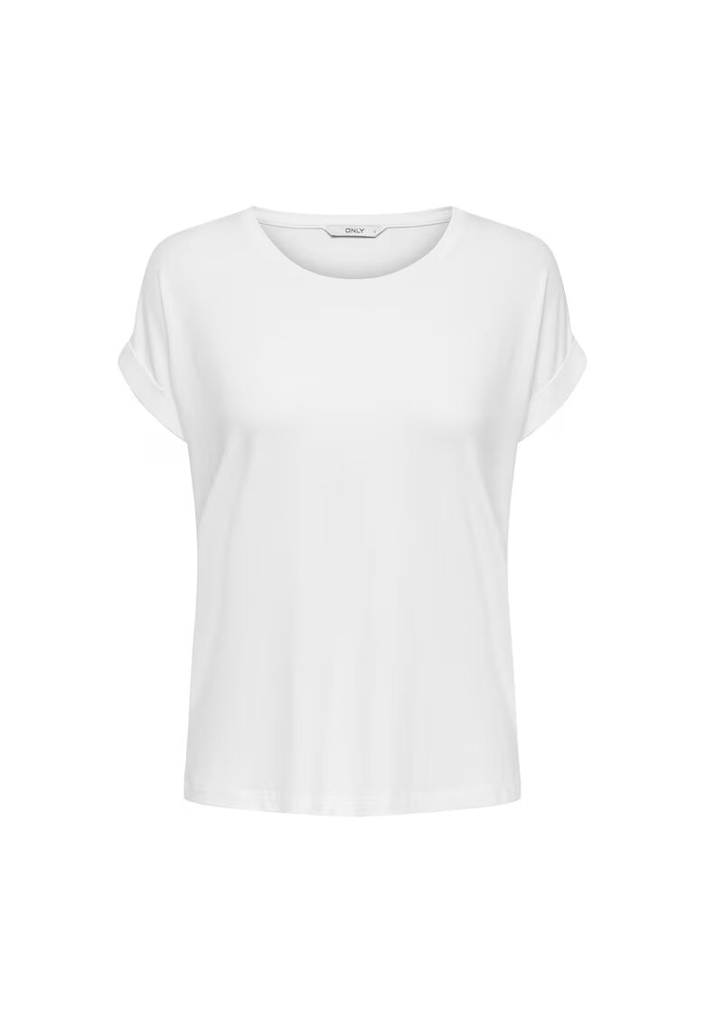 Only Tricou lejer cu decolteu rotund - Alb