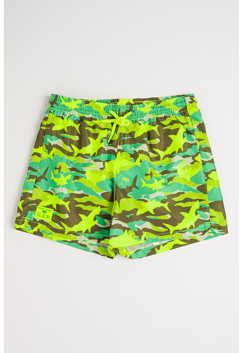 Original Marines Pantaloni scurti cu model si snur in talie - Verde