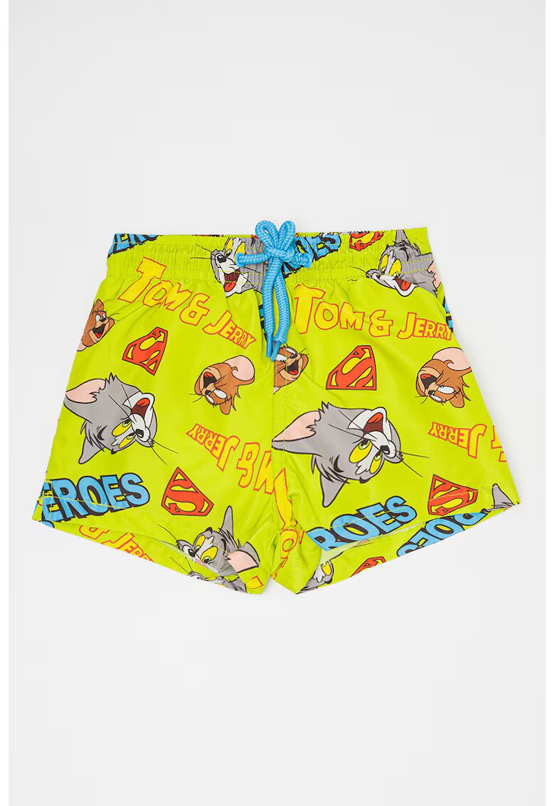 Original Marines Pantaloni scurti cu model Tom&Jerry - Gri/Galben/Verde deschis