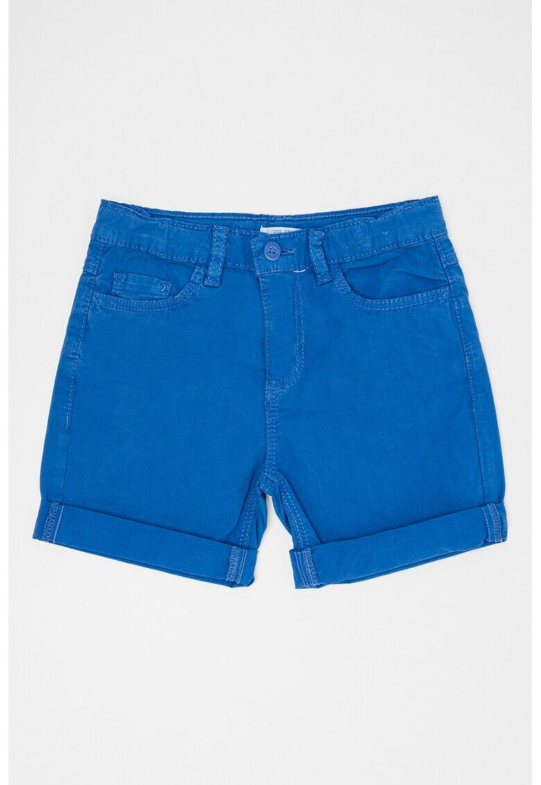 Original Marines Pantaloni scurti cu model uni si terminatii pliabile - Albastru deschis