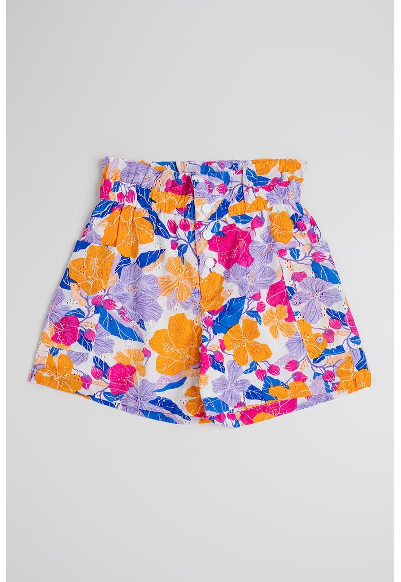 Original Marines Pantaloni scurti de bumbac cu model floral - Portocaliu/Roz zmeuriu/Lila