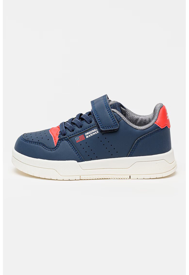 Original Marines Pantofi sport din piele ecologica cu sireturi elastice - Rosu/Bleumarin