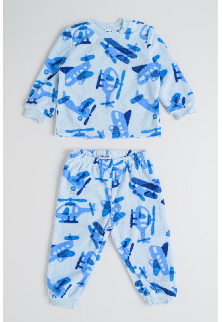 Original Marines Pijama din material fleece cu model - Albastru pastel/Albastru deschis