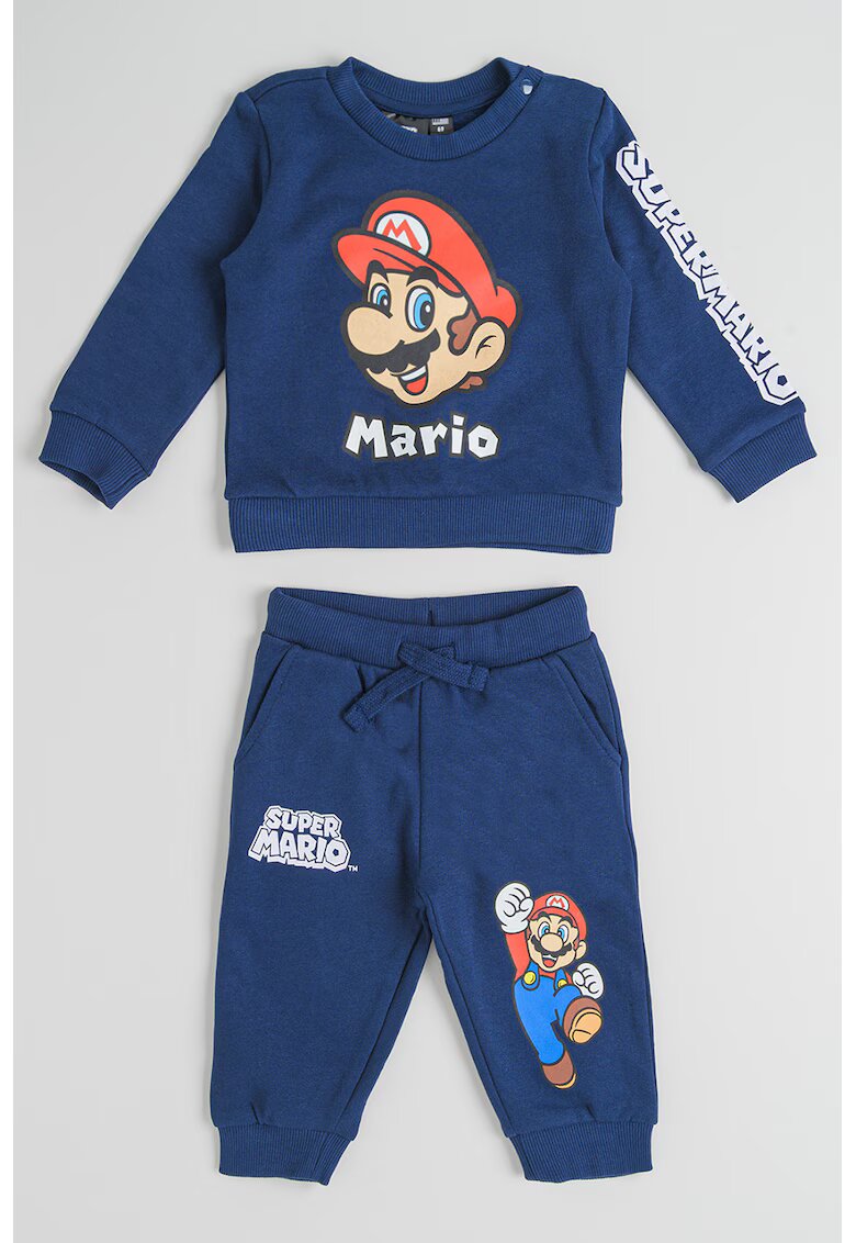 Original Marines Set de pantaloni si bluza de trening din bumbac cu imprimeu - 2 piese - Rosu/Bej/Bleumarin