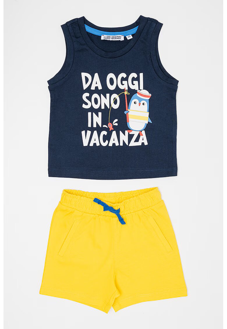 Original Marines Set de top si pantaloni scurti - Galben pai/Bleumarin