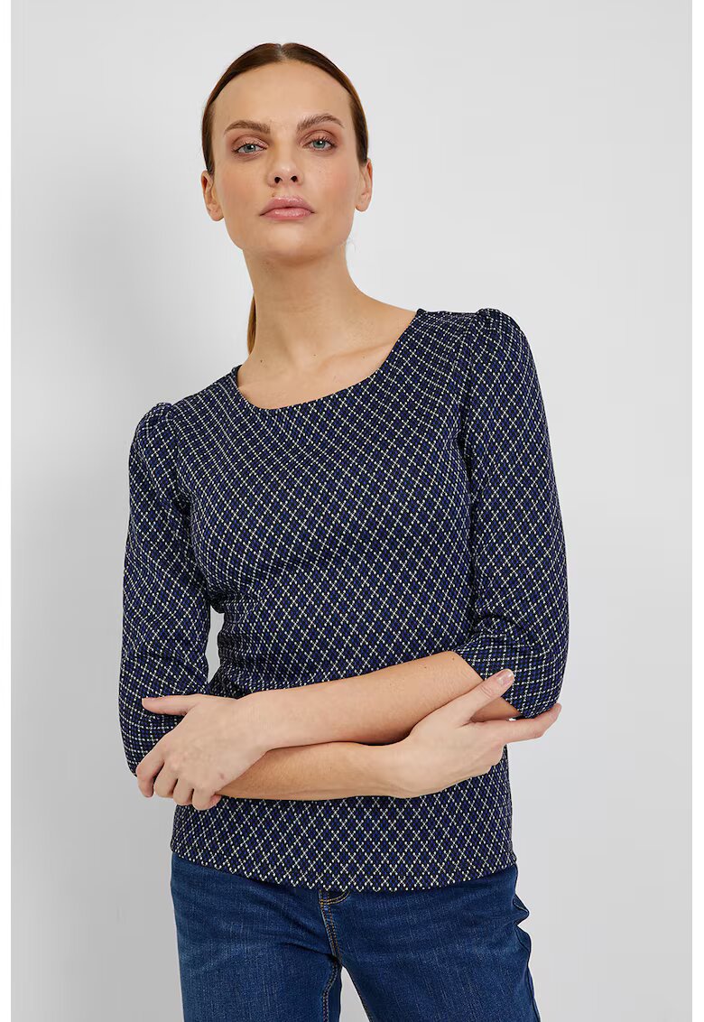 Orsay Bluza cu maneci 3/4 - Alb/Albastru ultramarin
