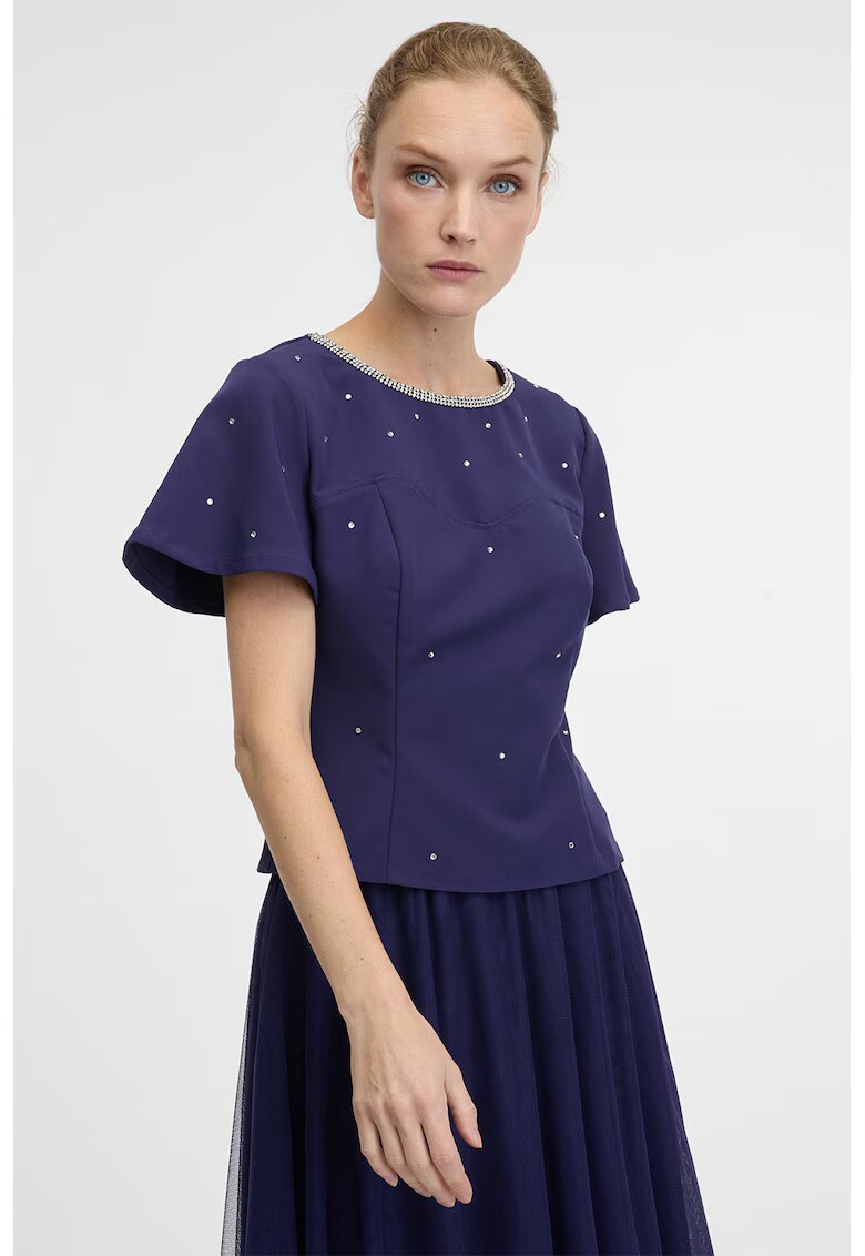 Orsay Bluza cu strasuri - Albastru indigo