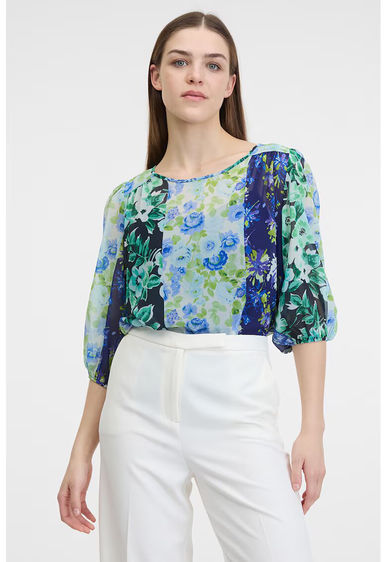 Orsay Bluza lejera cu imprimeu floral - Verde deschis/Albastru