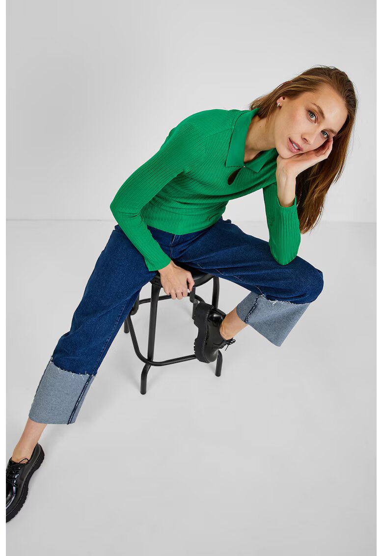 Orsay Bluza polo din amestec de modal - Verde