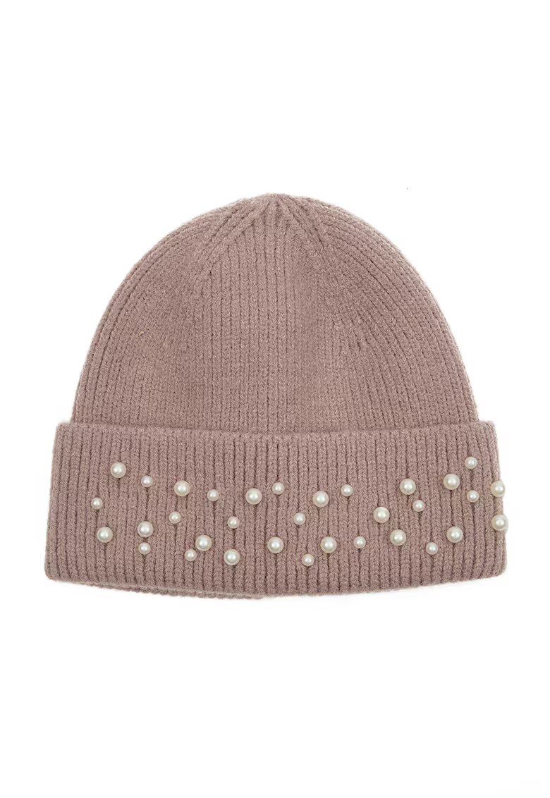 Orsay Caciula elastica cu perle sintetice - Alb fildes/Maro taupe