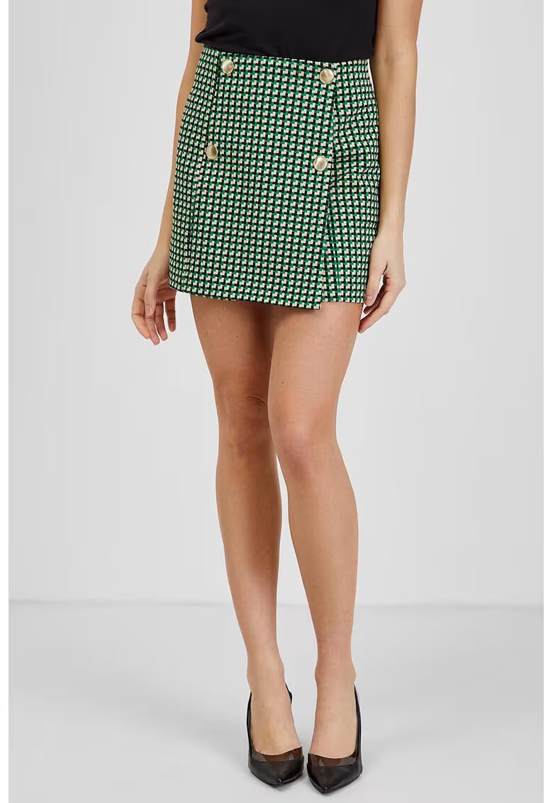 Orsay Fusta-pantalon mini cu model houndstooth - Verde