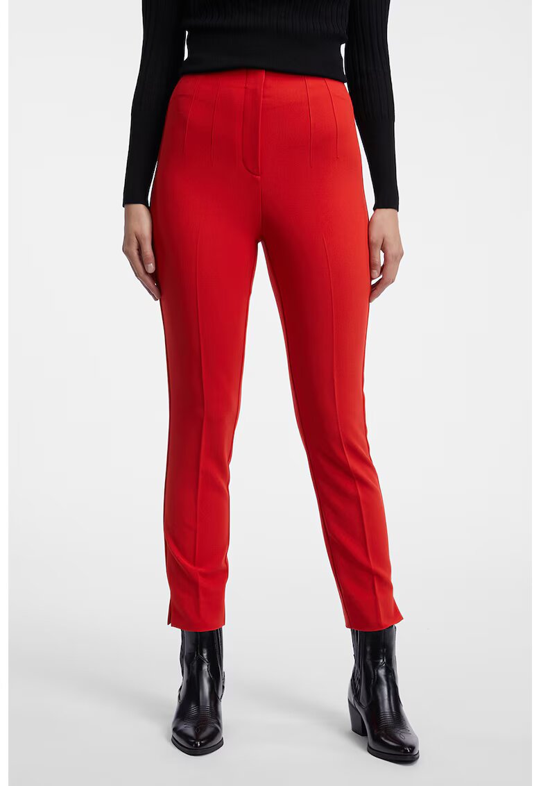 Orsay Pantaloni crop slim fit - Rosu