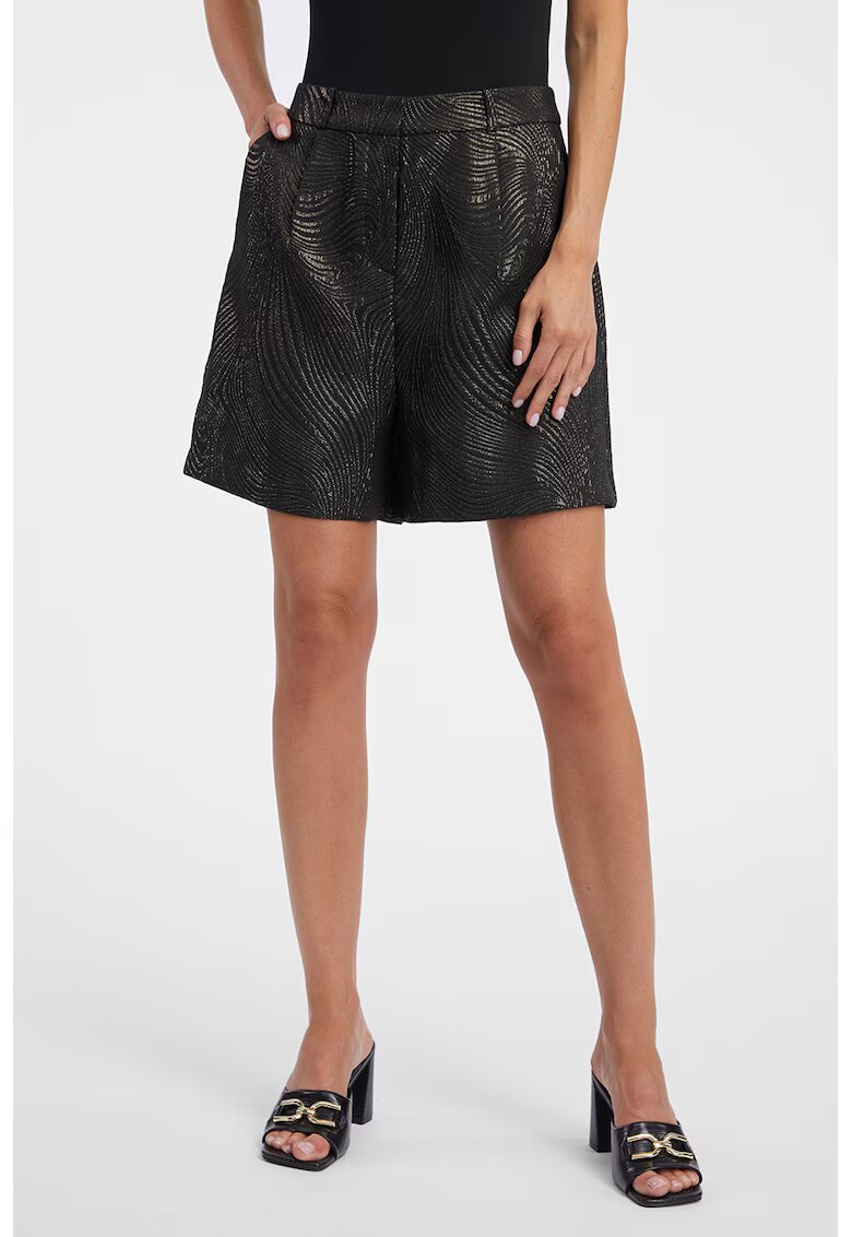 Orsay Pantaloni scurti relaxed fit cu insertii stralucitoare - Negru