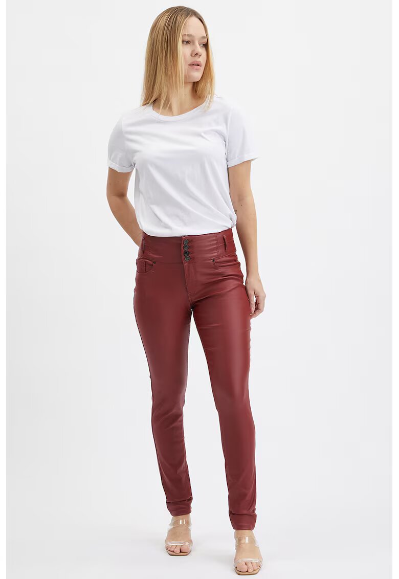 Orsay Pantaloni slim fit cu nasturi - Maro cognac