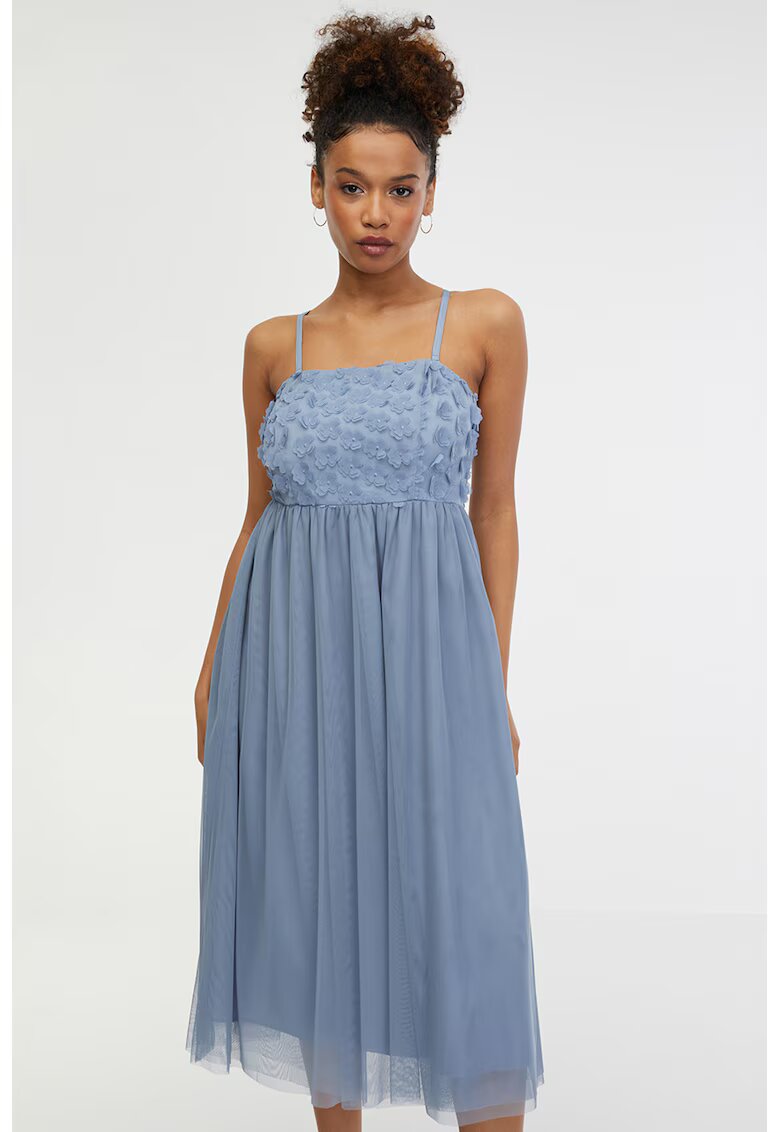 Orsay Rochie cu aplicatie florala 3D Empire - Albastru prafuit