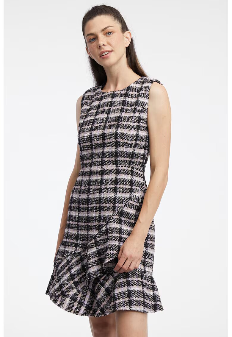Orsay Rochie cu model in carouri - fara maneci - Negru/Alb murdar