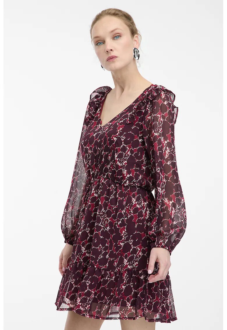 Orsay Rochie scurta cu decolteu in V si model - Violet tyrian