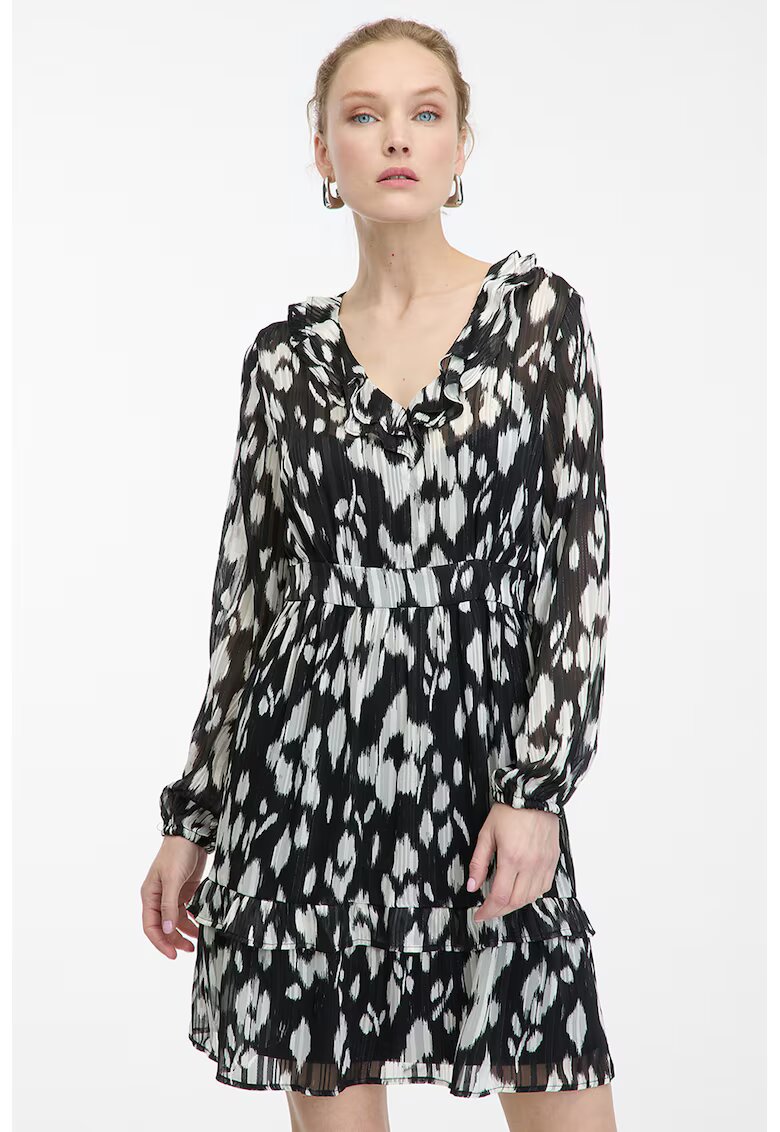 Orsay Rochie scurta cu model - Alb/Negru