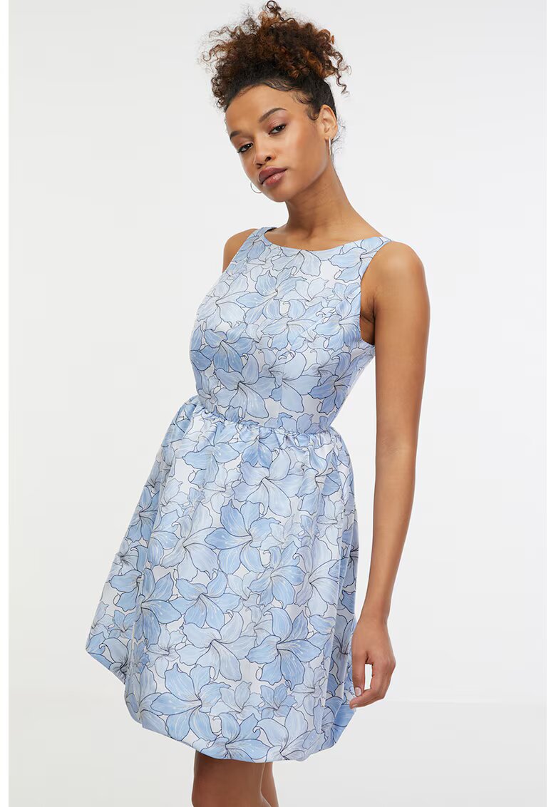 Orsay Rochie scurta cu model floral - Albastru deschis