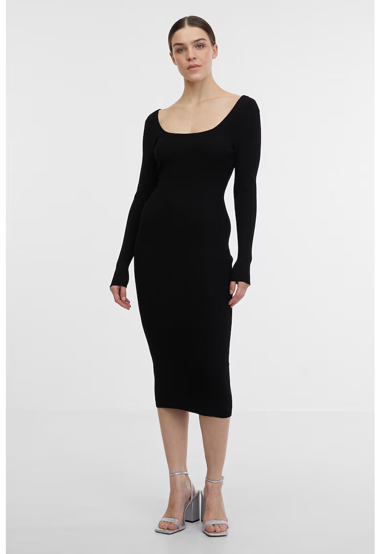 Orsay Rochie tricotata cu decupaje pe partea din spate - Negru