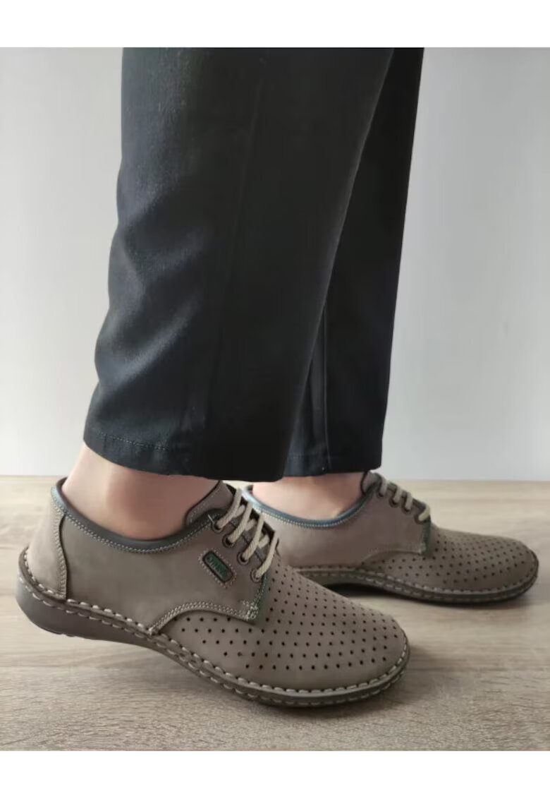 Otter Pantofi Casual Perforati Barbati 9558 14-2 Bej Grey Lotus Nubuck - Bej - Bej