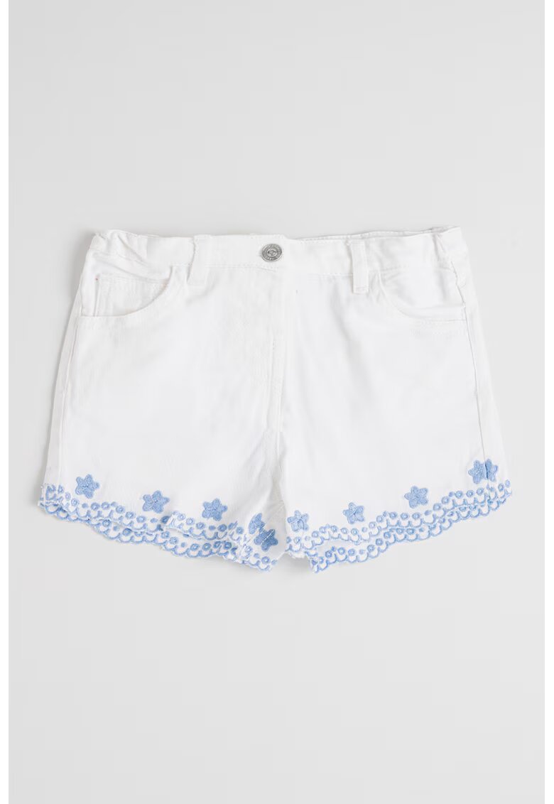 OVS Blugi scurti cu broderie - Alb/Albastru pastel