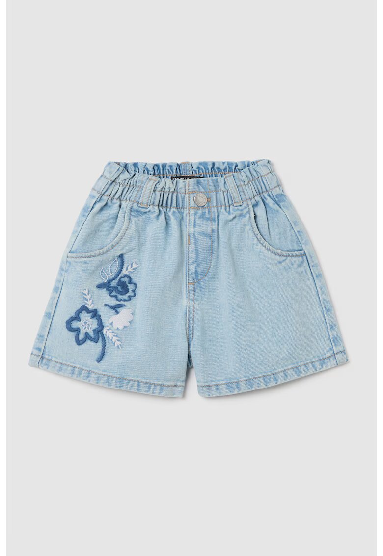 OVS Blugi scurti cu broderie - Albastru melange