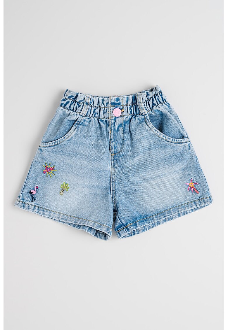 OVS Blugi scurti cu broderie - Albastru pal