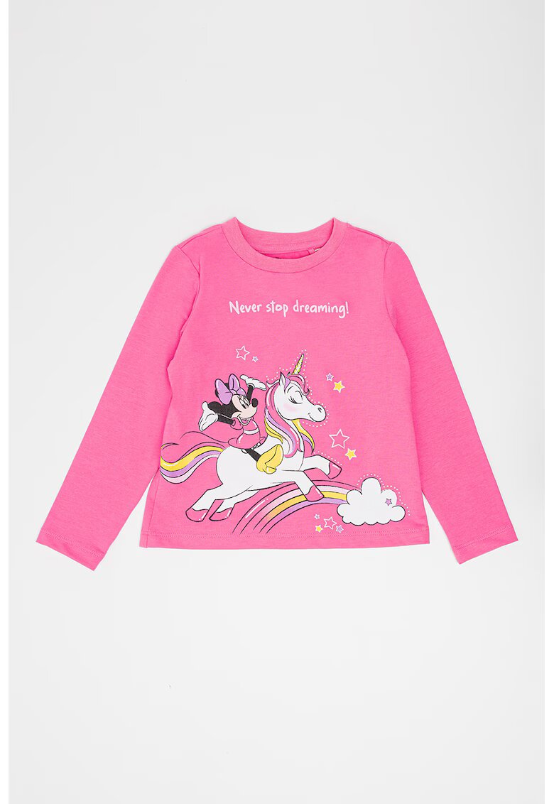 OVS Bluza din amestec de bumbac cu imprimeu Minnie Mouse - Alb/Galben/Roz